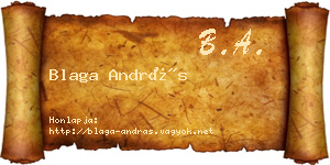Blaga András névjegykártya