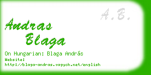 andras blaga business card